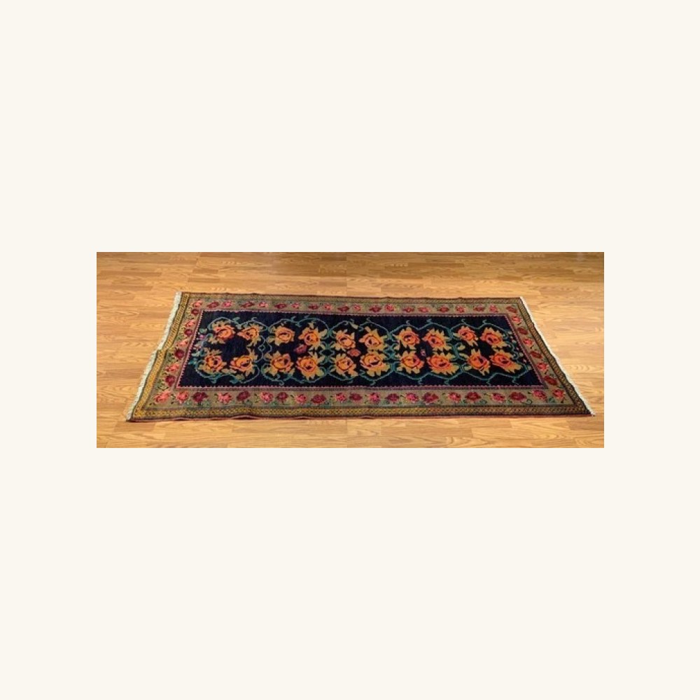 3.11 x 8.3 Semi Antique Armanian Floral Red 100% Wool Vegetable Dye Rug