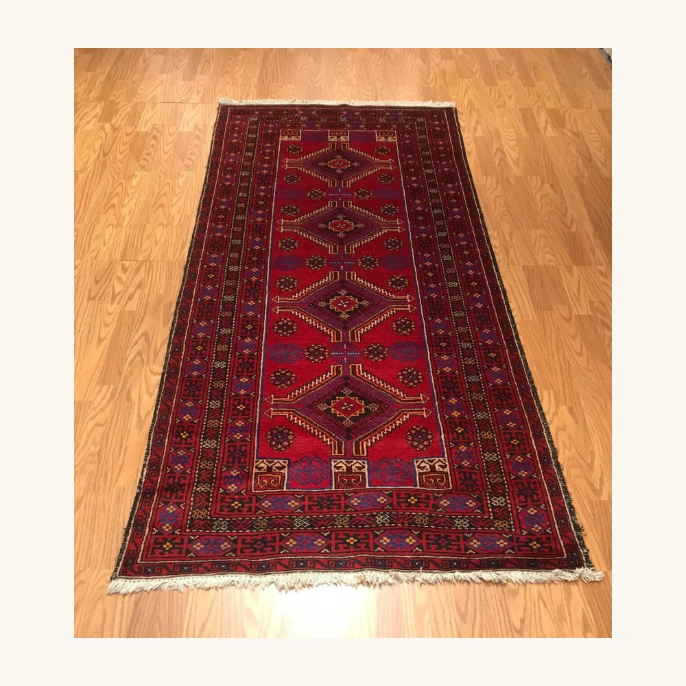 3.10 x 8 Vintage Tribal 100% Wool Hand Knotted Vegetable Dye Area Rug
