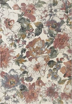 Cream and Multi Contemporary Area Rug CREAM And MULTI